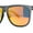 Slate Orange Mirror, variant on Polarized Hipster Flat Top Horn Rim Light Weight Slick Sunglasses Matte Black Blue Mirror