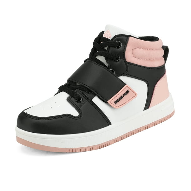 Dream Pairs Dream Pairs Boys Girls Black White Pink High Top Sneaker Shoes Size 9 Toddler Freestyle K Walmart Com Walmart Com