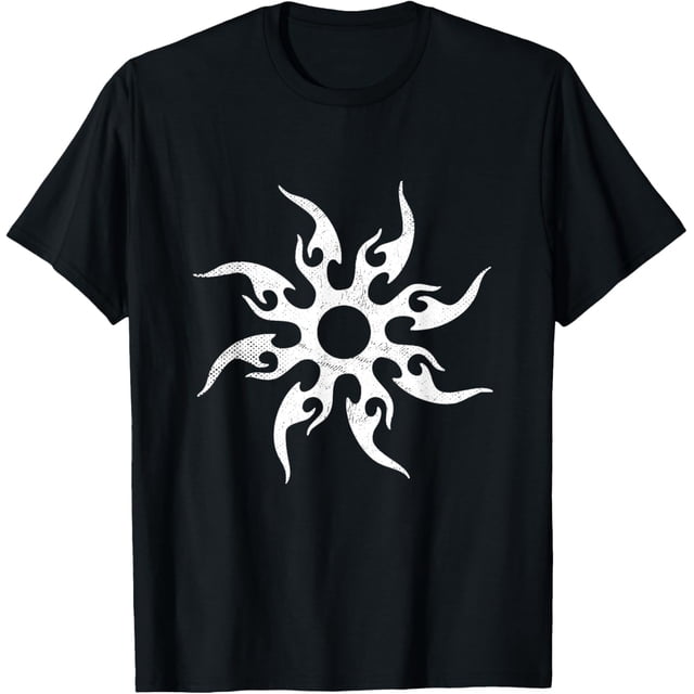 Camiseta de dos veces para adolescentes con símbolo de sol tribal abandonada