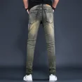 thumbnail image 5 of Pantalones vaqueros para hombre con agujeros, pantalones rotos para hombre, pantalones rotos, ajustados, ajustados, con bordado vintage, ajustados, gráficos, tallas XS, Y2k, 5 of 5