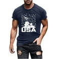 thumbnail image 5 of Jamicy Mens Athletic Shirts Gift for Father Men's Independence Day Printed Short Sleeved T-Shirt Men's Graphic Cotton Breathable T-Shirts 4th Of July Tshirts, 5 of 5