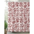 thumbnail image 3 of Farmhouse Red Bathroom Curtain 72 Inch Shower Curtain with Hooks, Vintage Flower Leaf Botanical Plant Waterproof Polyester Bath Curtain Washable Bathtub Curtain 60''x 72'', 3 of 6