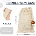 thumbnail image 2 of Bolsa ahorradora de jabón Bolsa de jabón de sisal Bolsa de jabón exfoliante con barra de cordón Bolsa de jabón con cuentas de madera Ahorro de jabón para baño y ducha (40), 2 of 5
