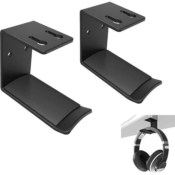 LLC Support de Casque Mural Noir pour Casque de Bureau, Pack de 2