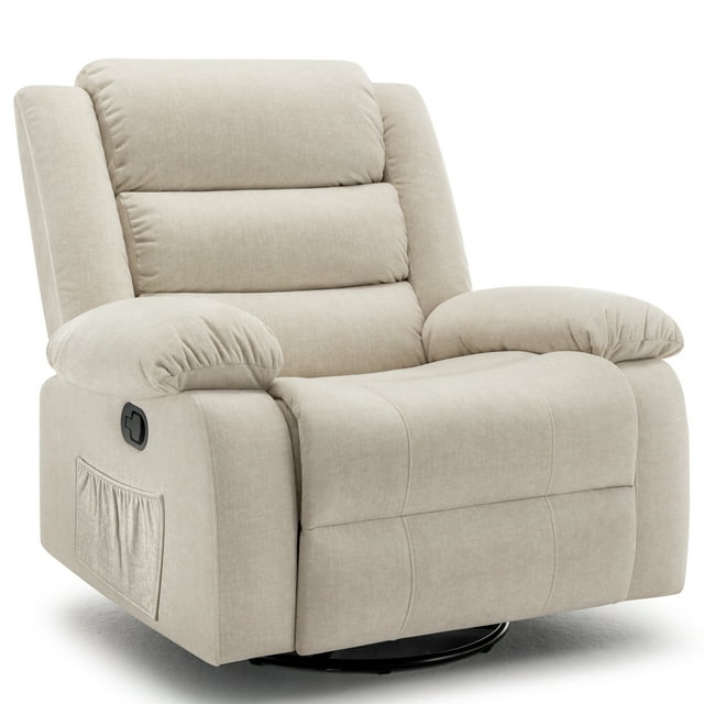 Korser Oversized Swivel Rocker Recliner Chair for Adults 40.6'' Wide for Living Room,Beige