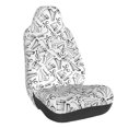 thumbnail image 1 of Wukai Black White Music Full Set Car Seat Covers with Soft Padding Universal Auto Front Seats Protector and Cushion Mat, 1 of 5