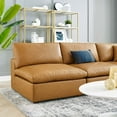 thumbnail image 5 of Sectional Sofa Set, Faux Vegan Leather, Tan, Modern Contemporary Urban Design, Living Lounge Room Hotel Lobby Hospitality, 5 of 10