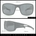 thumbnail image 3 of Mens Matte Classic Rectangular Wrap Around Biker Plastic Sunglasses Black - Teal Mirror, 3 of 7