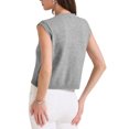 thumbnail image 3 of INSPIRE CHIC Women's Sweater Vest Sleeveless  Button Down Crochet Chunky Knit Tops M Gray, 3 of 6