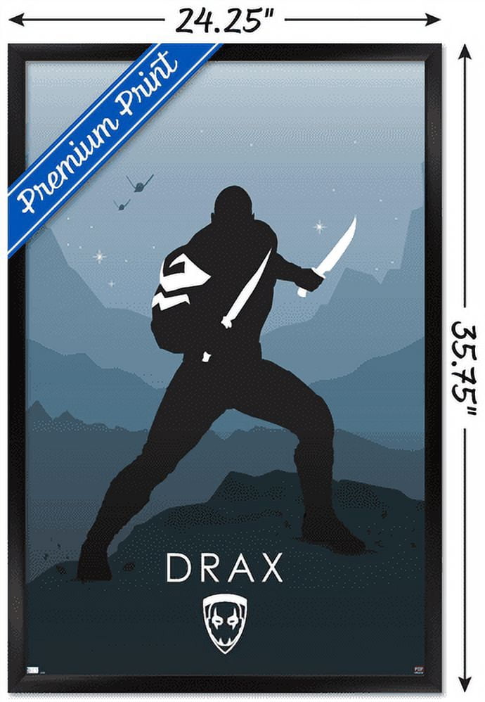 Marvel Heroic Silhouette - Drax Wall Poster, 22.375" x 34", Framed