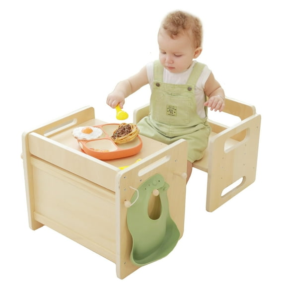 Set de mesa y silla de destete Montessori para niños pequeños