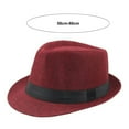 thumbnail image 6 of Mid-aged Men Women Jazz Hat Outdoor Solid Color Wide Brim Ribbon Decor Unisex Casual Cowboy Hat Streetwear, 6 of 7