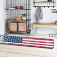 thumbnail image 4 of SKYSONIC Vintage American USA Flag Runner Rug with Rubber Backing, Retro Stars and Stripes Non Slip Entryway Rug Runner Washable Soft Area Rug Carpet for Hallway Bedroom Kitchen Decor,2'x6', 4 of 6