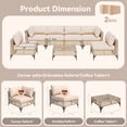 thumbnail image 6 of YODOLLA 7-Piece Patio Furniture Set with Tea Table, Rattan Wicker Outdoor Sectional Furniture Sofa Conversation Set, Brown Rattan& Beige Cushions, 6 of 8