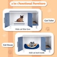 thumbnail image 2 of WSWJY Wooden Hidden Cat Litter Box Enclosure Furniture, Decorative Hidden Cat Washroom House, Multi-Style Concealed Cat Litter Cabinet for Indoor Cats 35.8'' White & Blue, 2 of 13