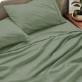 thumbnail image 4 of 800 Thread Count 100% Egyptian Extra Long Staple Cotton Sheet Set, 4 Pc Set, Sateen Weave, Hotel Collection Soft Luxury Bedding, Fits Upto 15" Inch Deep Pocket (Sage Solid, King Size), 4 of 8