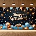 thumbnail image 4 of Decorative Design Happy Retirement Banner Colorful Balloons Party Decoration Gift Box Event Backdrop for Retirement Celebration Indoor Decoration Senior Party, 4 of 9