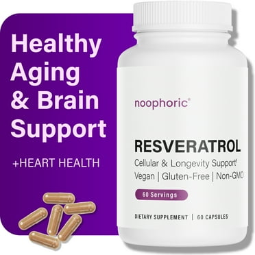 Resveratrol 600mg,  Anti-Aging Antioxidant Supplement, Noophoric, 60 Capsules