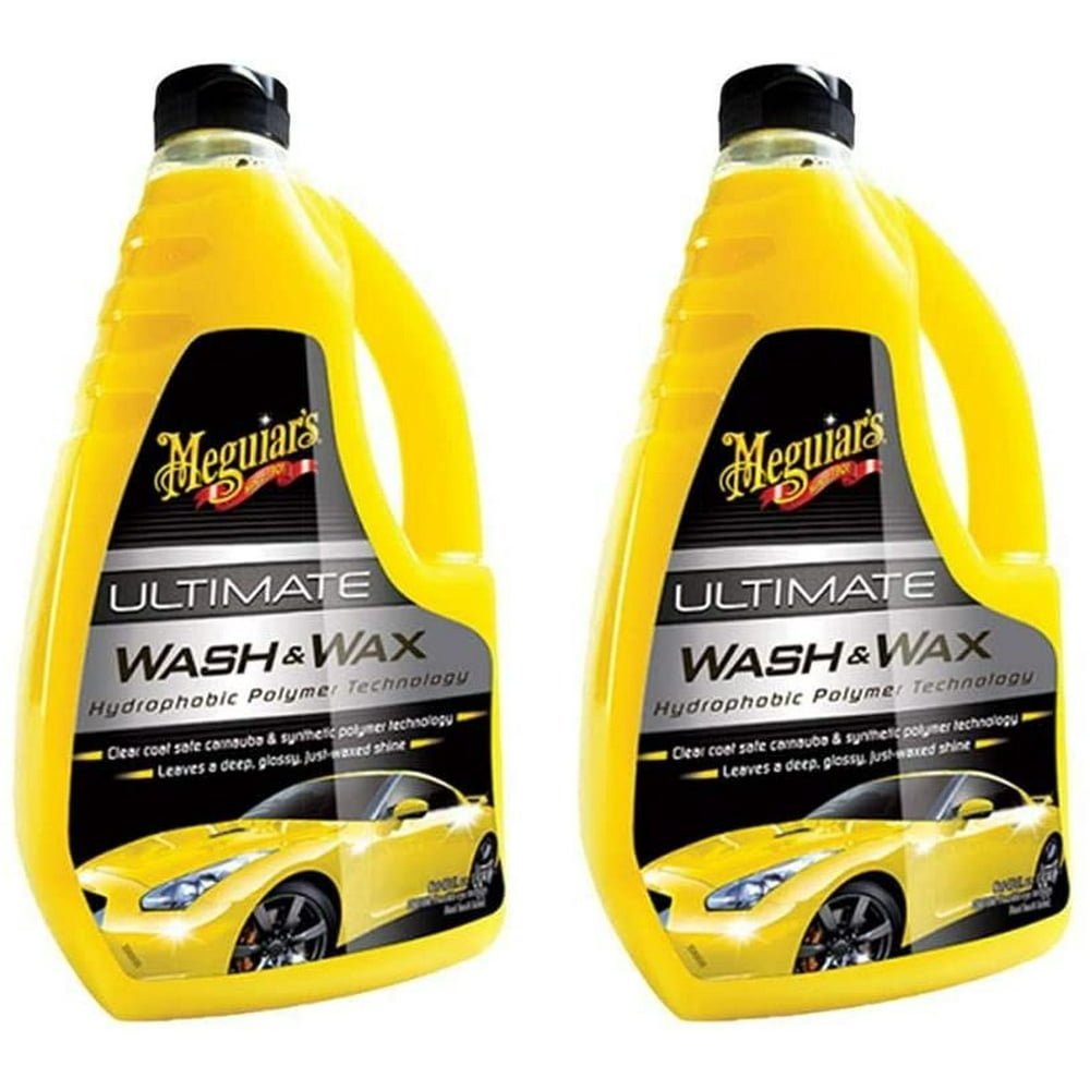 Meguiar's Ultimate Wash & Wax Car Care Cleaning Kit Solution, 48 Ounces (2 Pack)