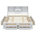 thumbnail image 4 of Queen Size Platform Bed with Storage Headboard and 8 Drawers, Wood Bed Frame with Slats Support for Boys Girls Teen Adults Bedroom, No Box Spring Needed, White, 4 of 7