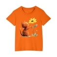 thumbnail image 1 of T-shirts Graphiques pour Fille à Imprimé Floral, Manches Courtes, Col Rond, Hauts, 1 of 6