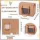 thumbnail image 2 of Paquete de 20 bolsas de regalo de papel kraft con base, 15 x 9 x 12 cm (5,9 x 3,5 x 4,7 pulgadas), caja BurlyWood para cupcakes y galletas con ventana transparente y asa, 2 of 6