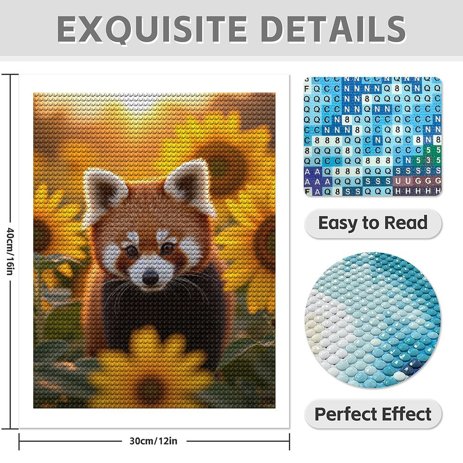 Diamond Art Kits for Adults - 5d Red Panda Among Sunflowers Sunset Diamond Painting for Adults, Diamond Art for Adults Beginners, Diamond Painting Kits for Adults for Home Wall Decor