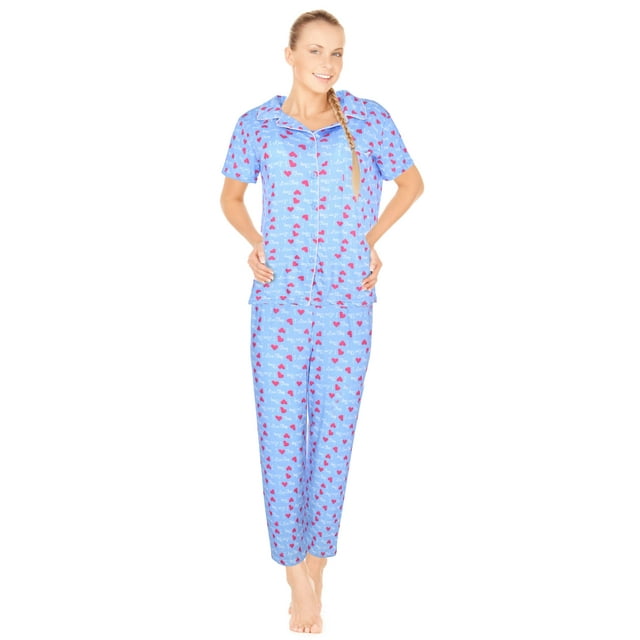 JEFFRICO Womens Pajamas For Women Ankle Length Set Sleepwear Soft Pajamas