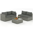 thumbnail image 1 of Gymax 5PCS Patio Sectional Sofa Couch PE Rattan Conversation Set Outdoor Gray, 1 of 6