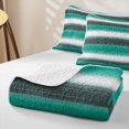 thumbnail image 4 of Homewish Green Horizontal Lines Quilt Full,Modern Artwork Full Bedspread Sets,3-Piece, 4 of 7