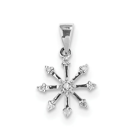 Rhodium Snowflake Pendant - Sterling Silver Rhodium Snowflake Pendant