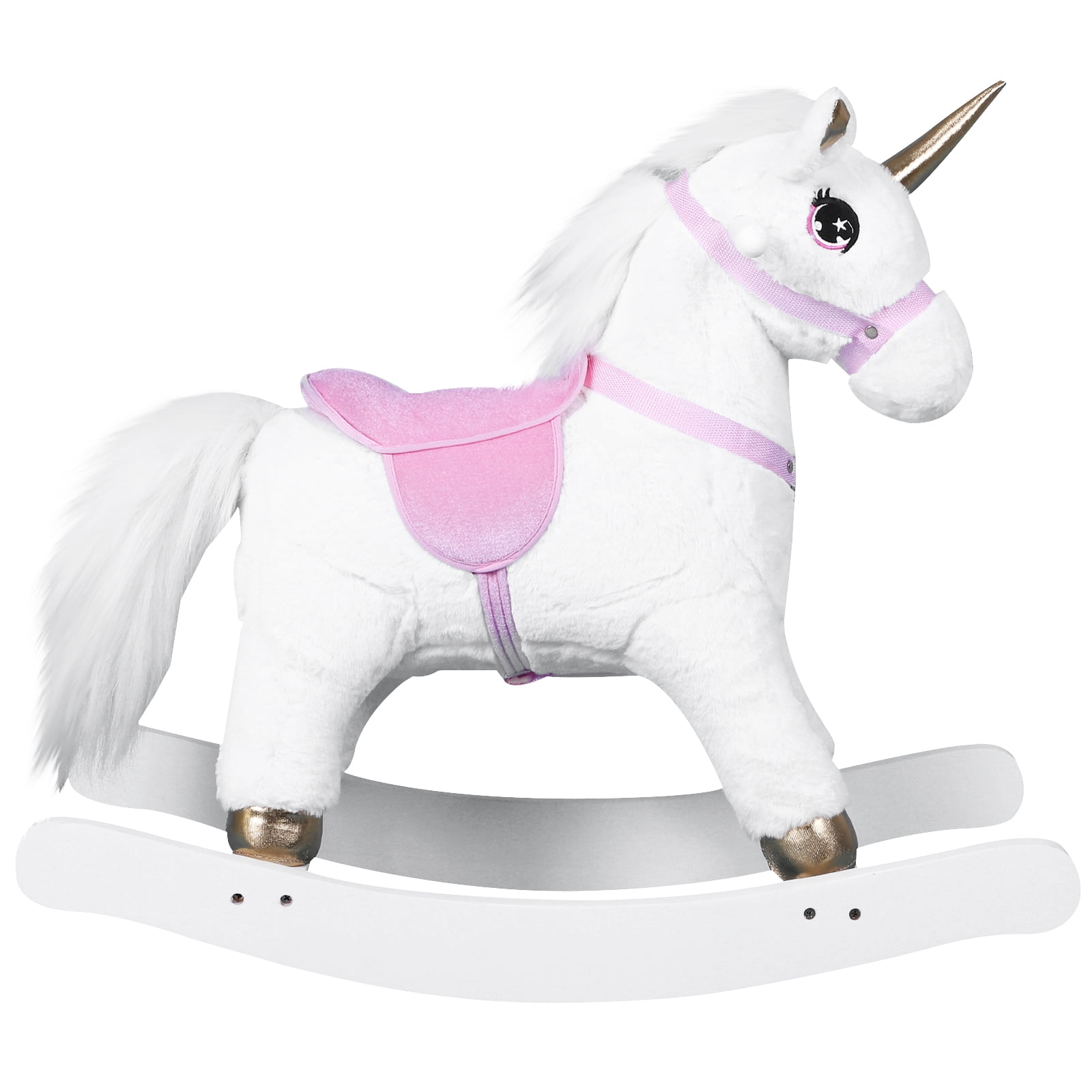 white unicorn rocking horse