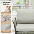 thumbnail image 4 of PPorfamilia Outdoor Single Chairs Set of 2, Cushioned Patio Wicker Arm Chairs for Balcony Garden Deck Porch, Beige, 4 of 6