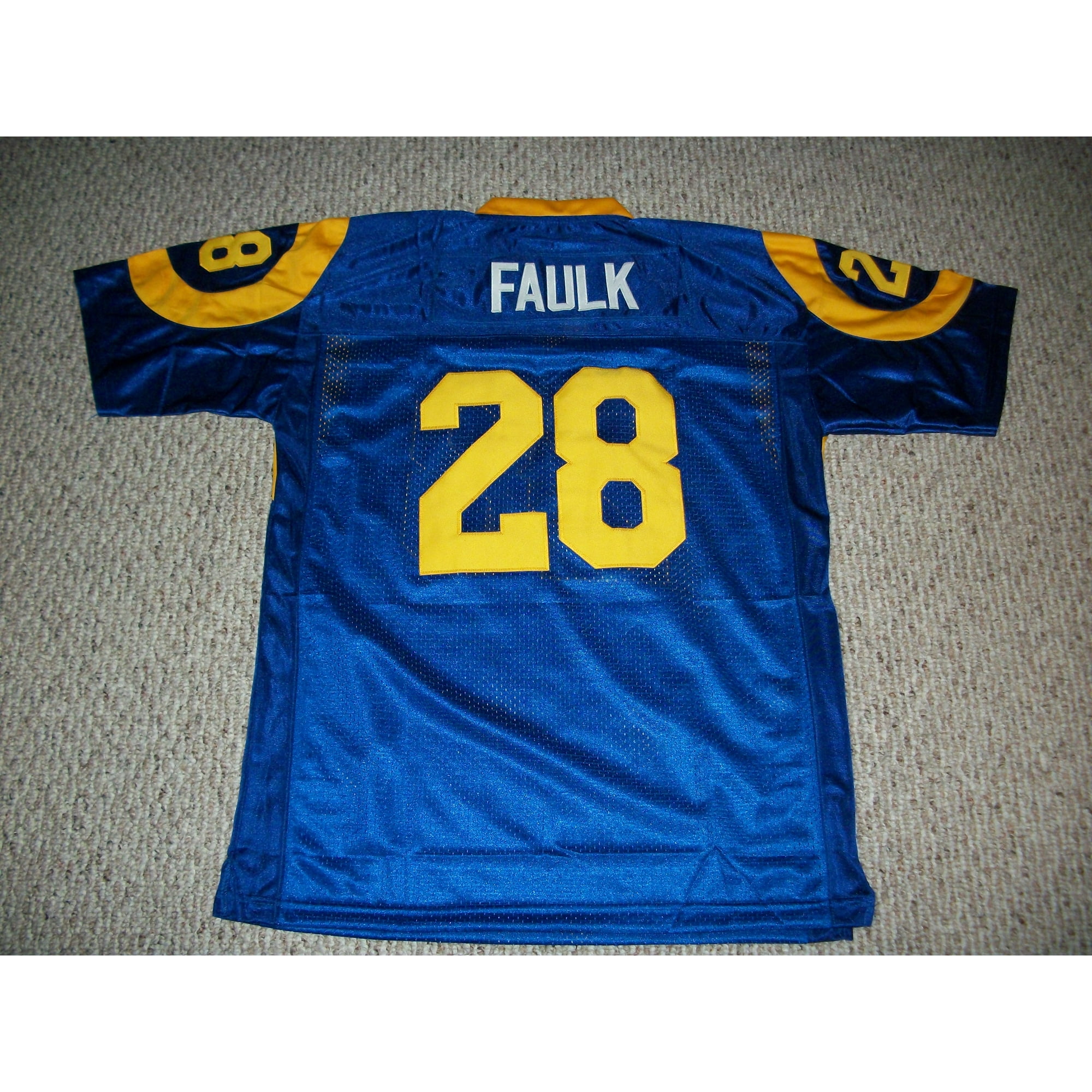 Jerseyrama Unsigned Marshall Faulk Jersey #28 St. Louis Custom Stitched Blue Football New No Brands/Logos Sizes S-3xl, Size: Large