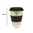 thumbnail image 5 of Domore set 4 vasos cafeteros 500 ml negro fibra de bambú reutilizables con tapa, 5 of 5