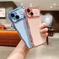 thumbnail image 4 of For iPhone 14 Plus Case,for Women Girls Soft Cute Wave Frame Curly Shape Love Heart Luxury Plating Phone Case,Luxury Slim Plating EdgeCase,Anti-slip Grip,Full camera lens protection,Blue, 4 of 6