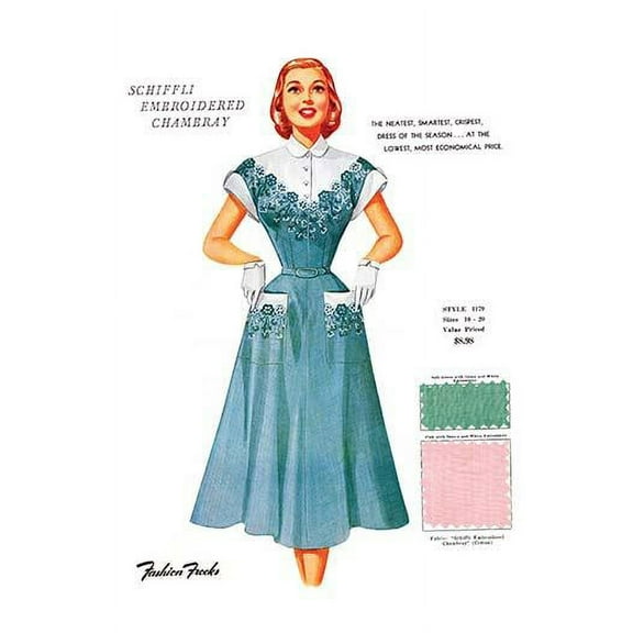 Schiffli Embroidered Chambray- Fine Art Canvas Print (20" x 30")