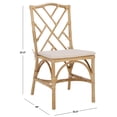 thumbnail image 3 of Safavieh Chadale Scandinavian Rattan and Fabric Dining Side Chairs, Natural/Cream (Set of 2), 3 of 6