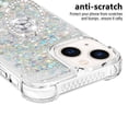 thumbnail image 3 of Funda para iPhone 14 con Brillo Líquido Flotante, Purpurina, Parachoques y Anillo Giratorio Soporte, 3 of 5
