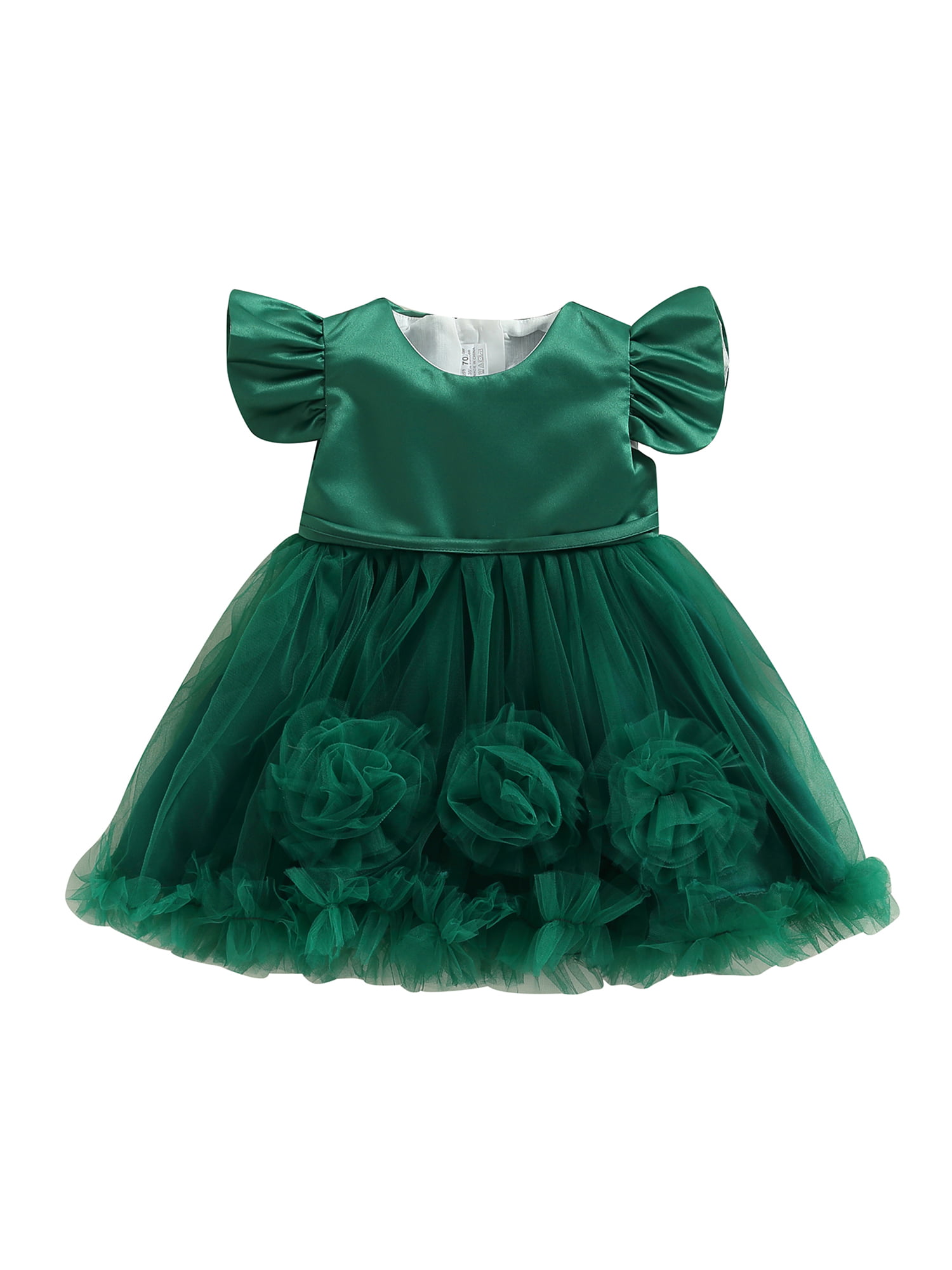 Bagilaanoe Toddler Baby Girls Sleeveless 3D Flower Princess Tulle Dress