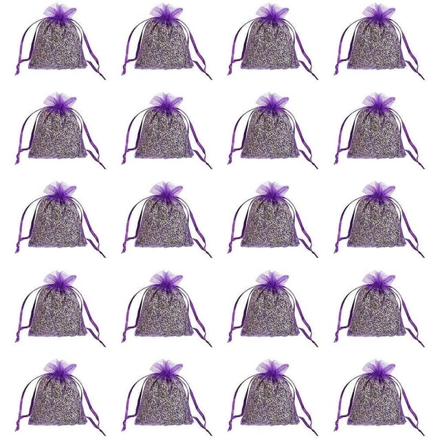 20 bolsas de bolsitas de lavanda seca francesa morada, bolsa artesanal, bolsitas de lavanda, lanzamiento de boda, bolsitas de fragancia para el hogar, cajones y aparadores