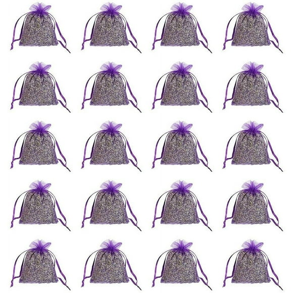 20Bags of Purple French Dried Lavender Sachets Craft Bag - Lavender Sachets Wedding Toss, Home Fragrance Sachets Drawers Dressers