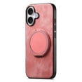 thumbnail image 3 of For IPhone 17 Case Retro Leather Circular Rotating Stand Shockproof Phone Case,Pink,For iPhone 17, 3 of 7