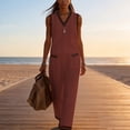 thumbnail image 5 of Kezqiaxn Womens Summer Outfits Sleeveless V-Neck Tops and Wide Leg Pants with Pockets Loungewear Set 2 Piece Sets for Women, 5 of 6