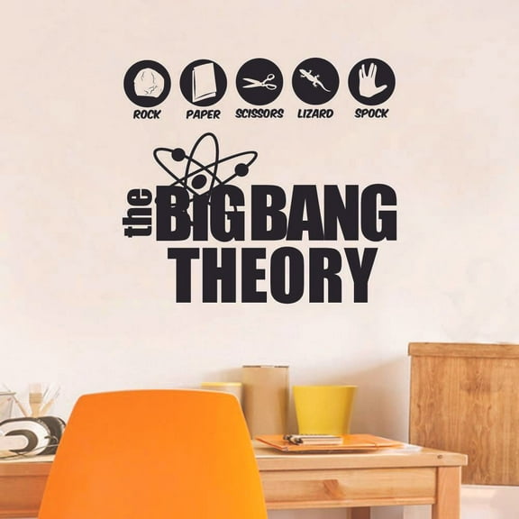 The Big Bang Theory Sitcom Rock Paper Scissos Lizard Spock Game Silhouette Wall Sticker For Home Room Bedroom House Art Decal House Fun Home Decor Stickers Wall Art Vinyl Decoration Size (20x20 inch)