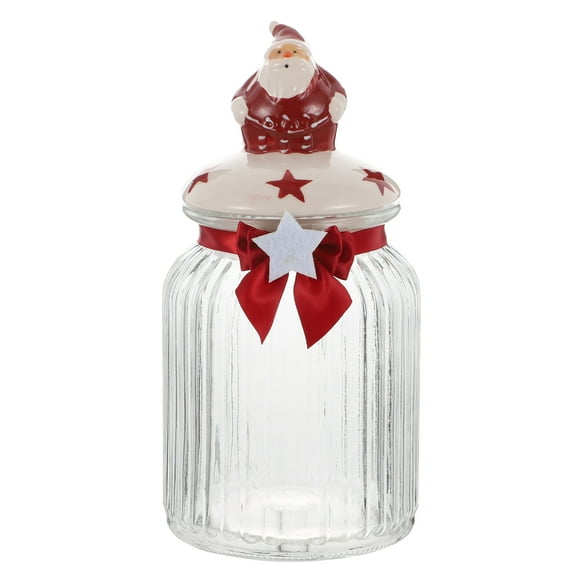 Christmas Airtight Jar Giving Lid Boxes Decoration Food Gifts Travel Red