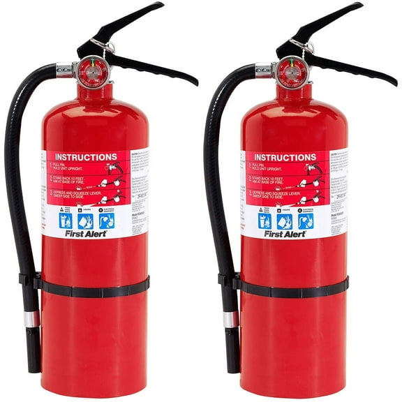 2 PACK | First Alert Heavy Duty Professional Grade Fire Extinguisher, 5 lbs