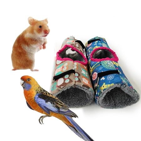 2Pieces Small Pet Tunnel Toy Soft For Hamster Parrot Squirrel Finches 30x9cm