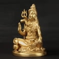 thumbnail image 3 of Small Mahayogi Shiva Brass Statue - Meditating Great Yogi Handcrafted Sculpture for Yoga Altar Home Decor, 3 of 10