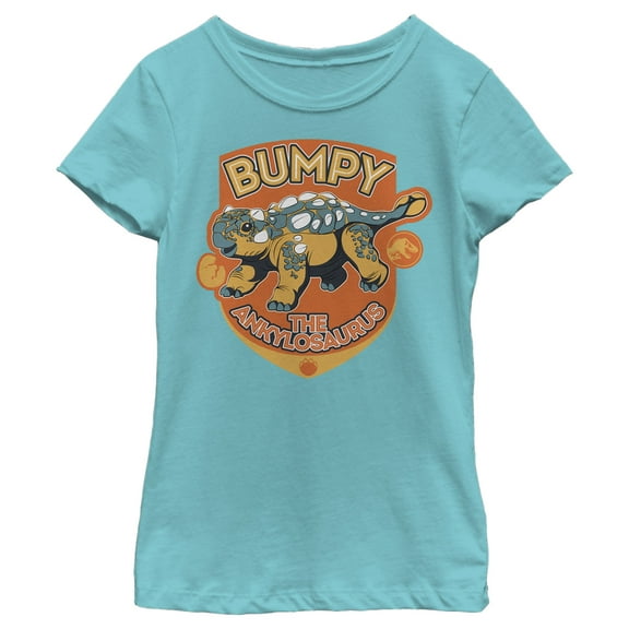 Girl's Jurassic World: Camp Cretaceous Bumpy the Ankylosaurus  Graphic Tee Tahiti Blue X Small